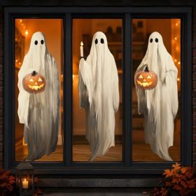 3 Pack Halloween Window Clings Scary Ghost And Pumpkin Stickers For Glass Windows Home Office School Party Decor (Option: Creepy Ghost)