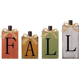 Fall Decorations For Home Thanksgiving Signs Wooden Table Sign Vintage Farmhouse Block Sign Harvest Fall Autumn Home Decor (Option: MULTI)
