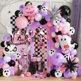 152pcs Halloween Balloon Garland Arch Kit,Happy Halloween Banner (Option: Multicolor)