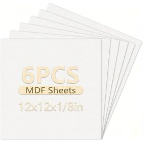 MDF Boards 6 PCS, 3mm White Fiberboard Sheets For Laser Engraving, Cutting, DIY Crafts And Sign Making (Option: White)