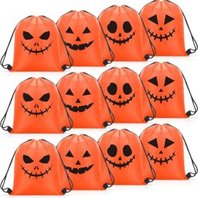 32 Pcs Halloween Pumpkin Drawstring Bags Party Favor (Option: Orange)