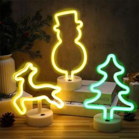 3-Piece LED Christmas Neon Sign Set, Snowman, Reindeer & Tree (Option: Golden)