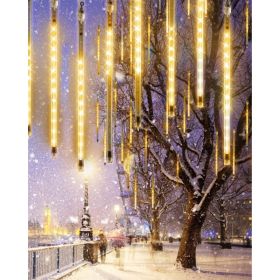 Christmas Lights 20 Tubes Warm White Meteor Shower Icicle Lights 480 LED (Option: White)