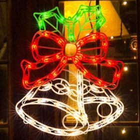 Lighted Christmas Bell Window Silhouette Decoration (Option: MULTI)