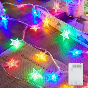 17FT 50 LED Star String Lights, Battery Operated, Multicolor (Option: MULTI)