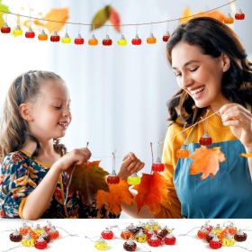 24 Pcs Mini Pumpkin Hanging Ornaments For Small Tree Miniature 3D Fall Ornaments And Cornucopia Ornaments, Thanksgiving Holiday Harvest Table Top (Option: A)
