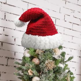 Christmas Tree Topper Red Crochet Santa Hat Tree Topper (Option: red)